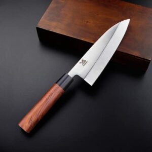 MSY BIGSUNNY 7 inch Deba knife Kitchen Cooking Chef Sushi Knife High Carbon Stainless Steel Blade with Rose wood Handle
