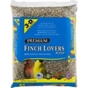 mcyiqihai 3-d pet products premium finch lovers blend dry parrot food, 5 lb