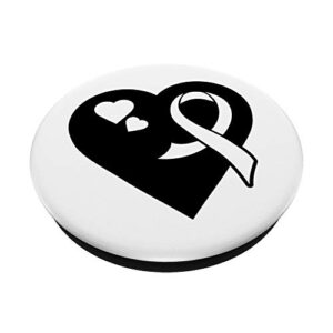 Lung Cancer Awareness Ribbons Mobile Stand PopSockets PopGrip: Swappable Grip for Phones & Tablets