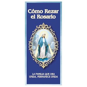 como rezar el rosario catolico - how to pray the rosary spanish prayer card pamphlet, pack of 10, 6 inch