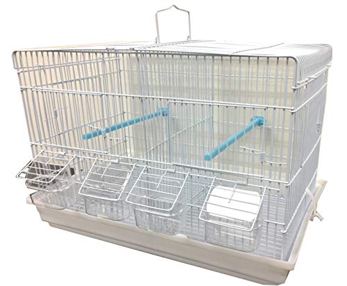 New Aviary Finches Canaries Breeder Bird Parrot Breeding Travel Vet Carrier Cage with Center Divider (One Cage)