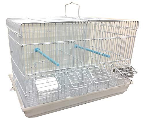 New Aviary Finches Canaries Breeder Bird Parrot Breeding Travel Vet Carrier Cage with Center Divider (One Cage)