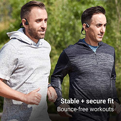 Aftershokz Titanium Bone Conduction Wireless Bluetooth Headphones with Brilliant Reflective Strips, Slate Grey