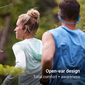 Aftershokz Titanium Bone Conduction Wireless Bluetooth Headphones with Brilliant Reflective Strips, Slate Grey