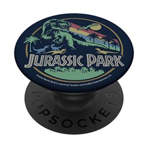jurassic park retro circle color stripes popsockets popgrip: swappable grip for phones & tablets