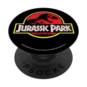 jurassic park classic original logo popsockets popgrip: swappable grip for phones & tablets