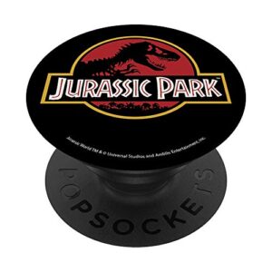 jurassic park classic logo t-rex skeleton popsockets popgrip: swappable grip for phones & tablets