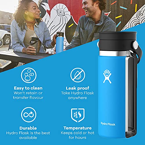 Hydro Flask Wide Mouth Flex Sip Lid Bottle - Stainless Steel Reusable Water Bottle - Vacuum Insulated, Dishwasher Safe, BPA-Free, Non-Toxic