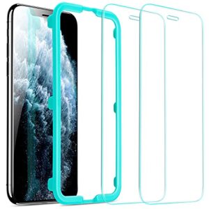 esr screen protector compatible for iphone 11 pro max,iphone xs max [2 pack] [easy installation frame] [case friendly], premium tempered glass screen protector for iphone 6.5 inch (2019)