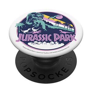 jurassic park retro rex scene popsockets popgrip: swappable grip for phones & tablets