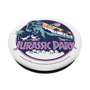 Jurassic Park Retro Rex Scene PopSockets PopGrip: Swappable Grip for Phones & Tablets