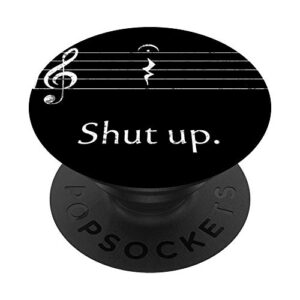 funny music shut up quarter rest and fermata popsockets popgrip: swappable grip for phones & tablets