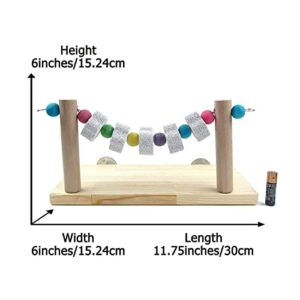 Litewoo Chinchilla Wooden Platform Perch with Teeth Chew Lava Stone Toys for Rat Hamster Squirrel Guinea Pig Chinchilla Bird Parrot