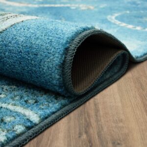 Mohawk Home Coastal Splash Aqua Area Rug, 5'x8', Blue