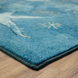 Mohawk Home Coastal Splash Aqua Area Rug, 5'x8', Blue