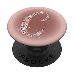 initial c script letter, rose pink and mauve popsockets popgrip: swappable grip for phones & tablets