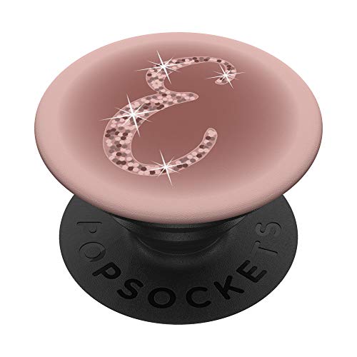 Initial E Script Letter, Rose Pink and Mauve PopSockets PopGrip: Swappable Grip for Phones & Tablets