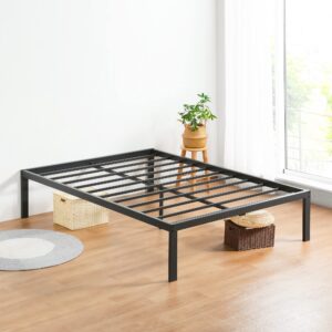 Olee Sleep 16 Inch Dura Metal Steel Slate Bed Frame, Twin XL, Black