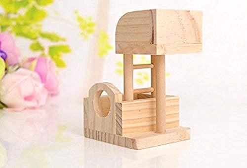 Litewoo Hamsters Wood House Climbing Ladder Lookout Tower Rat Mouse Wooden Climbing Playing Toys Lookout Platform