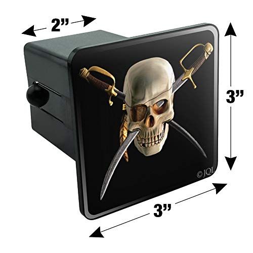 Pirate Skull Crossed Swords Patch Tow Trailer Hitch Cover Plug Insert