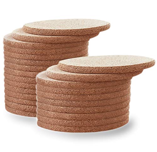 WIDROO 16 Pack Absorbent Cork Coasters Round Edge with Holder – Premium Coaster Set 4 inches – Perfect to Protect Your Furniture, Heat Resistant – Best for Cold Drinks, Wine Glasses, Cups & Mugs