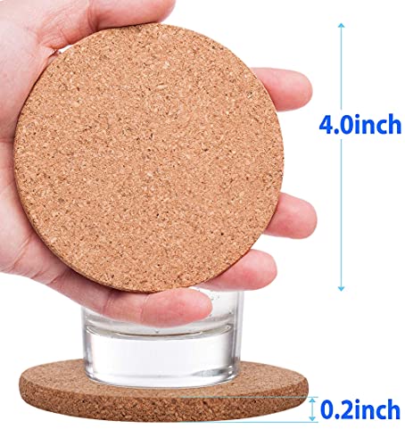 WIDROO 16 Pack Absorbent Cork Coasters Round Edge with Holder – Premium Coaster Set 4 inches – Perfect to Protect Your Furniture, Heat Resistant – Best for Cold Drinks, Wine Glasses, Cups & Mugs