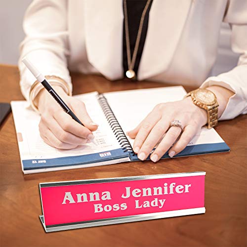 Personalized Name Plate with Wall Or Desk Holder Customized Engraving 2x8