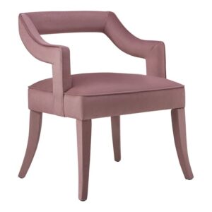 tov furniture tiffany modern upholstered dining room chair, pink