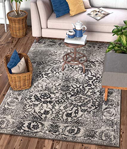 Well Woven Sydney Vintage Sheffield Grey Traditional Oriental Distressed Area Rug 3'3" x 4'7"