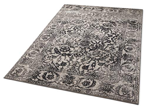 Well Woven Sydney Vintage Sheffield Grey Traditional Oriental Distressed Area Rug 3'3" x 4'7"