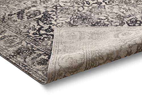 Well Woven Sydney Vintage Sheffield Grey Traditional Oriental Distressed Area Rug 3'3" x 4'7"