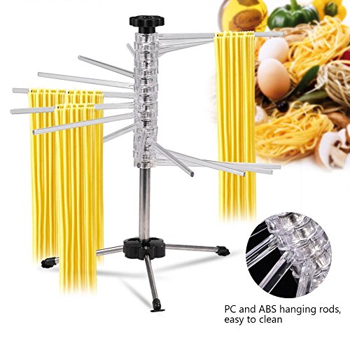 Foldable Pasta Drying Rack, Stainless Steel Folding Detachable Spaghetti Dryer Stand Holder Noodle Hanging Accessory Kitchen Gadget