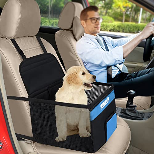 Henkelion Small Dog Car Seat, Dog Booster Seat for Car Front Seat, Pet Booster Car Seat for Small Dogs Medium Dogs Within 30 lbs, Reinforced Dog Car Booster Seat Harness with Seat Belt - Black