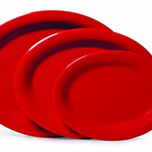 G.E.T. OP-950-RSP-EC Melamine Oval Serving Platter / Dinner Plate, 9.75" x 7.25", Red (Set of 4)