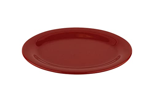 G.E.T. OP-950-RSP-EC Melamine Oval Serving Platter / Dinner Plate, 9.75" x 7.25", Red (Set of 4)