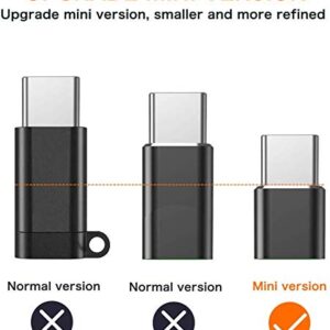 JXMOX USB Type C Adapter (4-Pack), Micro USB Female to USB C Male Fast Charging Connector Compatible with Samsung Galaxy S20 S10 S9 S8 Plus,Note 9 8,A10 A20 A51,LG V35 V30 G7 G6,USB C Charger (Black)