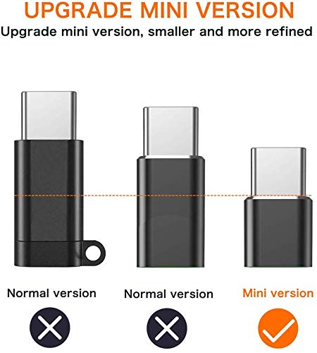 JXMOX USB Type C Adapter (4-Pack), Micro USB Female to USB C Male Fast Charging Connector Compatible with Samsung Galaxy S20 S10 S9 S8 Plus,Note 9 8,A10 A20 A51,LG V35 V30 G7 G6,USB C Charger (Black)