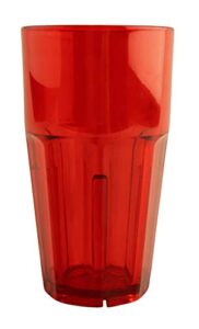g.e.t. 9916-1-r-ec heavy-duty shatterproof faceted plastic tumbler, 16 ounce, red (set of 4)
