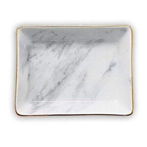marble ceramic jewelry tray ring dish ring holder display organizer with golden edged wedding valentine's day housewarming gift