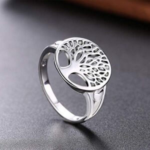 Metmejiao Jewelry 925sterling Silver Tree of Life Ring Jewelry Wedding Women Cute Size 6-9 Fashion (8)