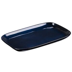 G.E.T. CS-117-CSB-EC Melamine Rectangular Serving Platter, 12" x 7.5", Blue (Set of 4)