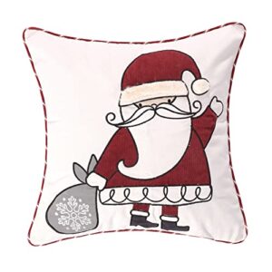levtex home merry & bright collection - santa claus lane - decorative pillow (18x18in.) - santa - red, white, black and grey
