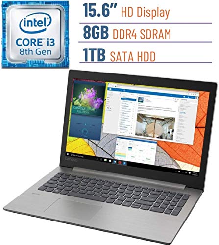 Lenovo Premium IdeaPad 330 15.6" HD LED Laptop PC, Intel Dual Core i3-8130U 2.2GHz, 8GB DDR4, 1TB HDD, 802.11ac WiFi, Bluetooth, HDMI, Intel UHD Graphics 620, Webcam, Windows 10 - Platinum Gray