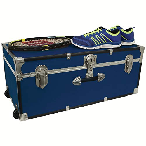 Seward Trunk 30-inch Footlocker Trunk with Wheels Blue