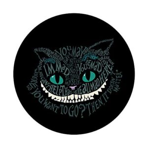 Cheshire Alice Cat We're All Mad Here Wonderland PopSockets PopGrip: Swappable Grip for Phones & Tablets