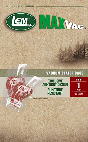 LEM Products 1386 MaxVac Vacuum Sealer Bags, Pint