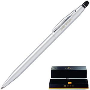 dayspring pens engraved cross pen | personalized cross click ballpoint pen - polished chrome. at0622-101. custom name engraving comes in cross gift case.