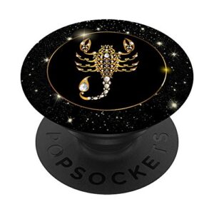zodiac and astrology signs, birthday horoscope scorpio popsockets popgrip: swappable grip for phones & tablets