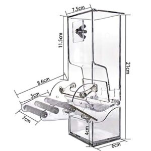 Danlince No Mess Bird Feeder for Cage,Free Install Parrot Automatic Foraging Systems with Perch Cage Accessories for Budgerigar Canary Cockatiel Finch