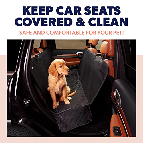 Active Pets 600D Oxford Fabric Dog Car Seat Cover for Back Seat - Durable, Nonslip, Waterproof Vehicle Seat Cover, Cotton 3-in-1 Hammock - Protects Dirt, Shedding and Scratching - Black